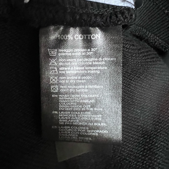 Avenue George V Paris Black Cotton Drawstring Shorts Rhinestones - Picture 8 of 14